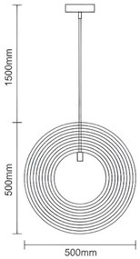 Fa függőlámpa kábelen 1xE27/60W/230V Ø 50 cm tömörfa/furnér/kaucsukfa