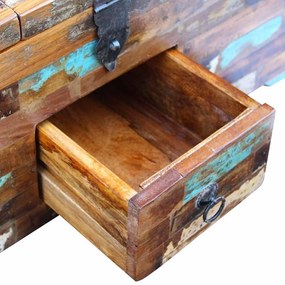 ládika dohányzóasztal tömör újrahasznosított fa 80x40x35 cm
