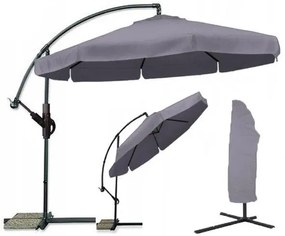 Kerti összecsukható napernyő LEVI 300 cm, szürke + ingyenes csomagolás