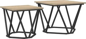 vidaXL Kisasztal készlet 2 pcs Sonoma tölgy Műszaki fa és acél