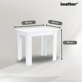 Leon 4+1 étkező garnitúra fehér-fekete
