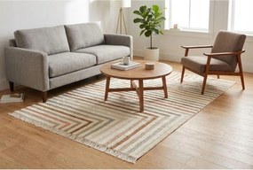 Calais gyapjú szőnyeg téglalap alakú, kézzel hímzett bézs 200 x 300 cm