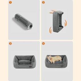 Kutyafekhely, kisállatágy, l-es méret, világosszürke feandrea