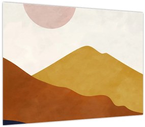 Üveg kép - Akvarell hegyek N⁰1 (70x50 cm)