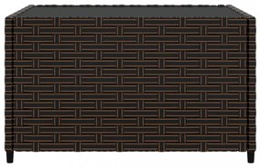 barna polyrattan négyzet alakú kerti dohányzóasztal 50x50x30 cm