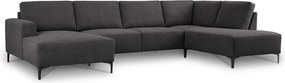 Antracitszürke zsenília sarokkanapé (jobb oldali-U alakú) Fabian – Scandic