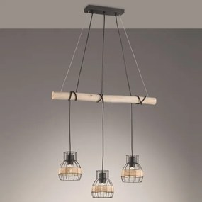 Fischer & Honsel 60798 - Csillár zsinóron STRAW 3xE27/40W/230V