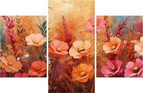 Kép - Virágos rét, festmény (90x60 cm)
