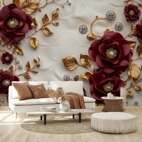 Fotótapéta - Luxusos borvörös virágok (147x102 cm)