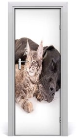 Ajtóposzter Kutya és macska 85x205 cm