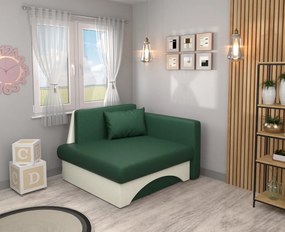 Kinyitható fotel, zöld/bézs, KUBOŠ NEW UNI