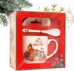 eCa KB17WZ4 karácsonyi ajándékkészlet Kerámia bögre, kanál, csészealj 400 ml