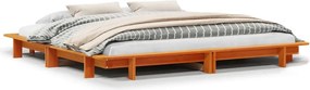 vidaXL viaszbarna tömör fenyőfa ágy matrac nélkül 180 x 200 cm