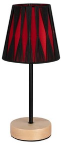 Mila asztali lámpa E14-es foglalat, 1 izzós, 25W nyír-fekete-piros