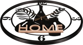 Falióra 60 cm átmérő fém és MDF HOME felirattal