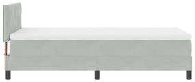 Box Spring Ágy Matracokkal és LED Fénnyel Szürke 90x200 cm Bársonyos