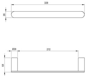Deante ADR_N611 - ROUND fali törölközőtartó 32,8 cm, fekete