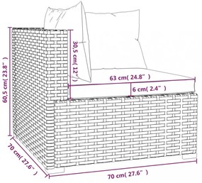 3 részes barna polyrattan kerti ülőgarnitúra párnákkal
