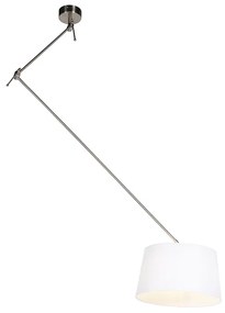 Fehér függesztett lámpa fehérneművel, 35 cm - Blitz I acél