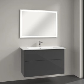 Villeroy &amp; Boch Finero mosdó szekrénnyel és tükörrel 100 cm szürke S00303FPR1