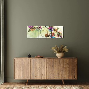 Kép - Virág festménye (órával) (90x30 cm)