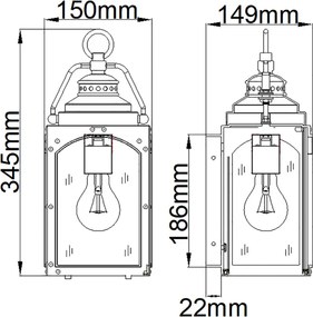 Elstead Lighting RANDHURST FE-RANDHURST-S-CO Fali lámpa 1x60W/E27 IP44