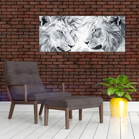 Kép - Rajzolt oroszlánfejek (120x50 cm)
