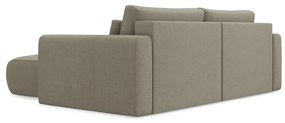 Világosbarna kinyitható-tárolóhelyes sarokkanapé (jobb oldali-heverő résszel) Kapua – Makamii
