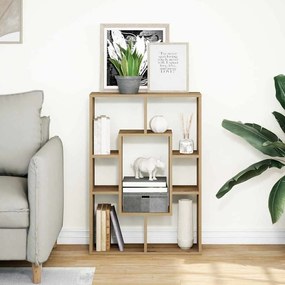 kézműves tölgy színű szerelt fa könyvespolc 63 x 20 x 90 cm