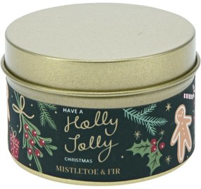 Merry Christmas Mistletoe , and fir /Velvent vanilla karácsonyi gyertya készlet, 2 db