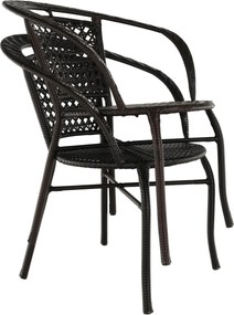 Kerti rattan szett 1+2, barna, LASAN