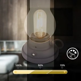 Brilo - KANEA dimmelhető, kültéri, újratölthető LED asztali lámpa 1,5W/5V IP44 1200mAh antracit