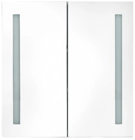 tükrös fürdőszobaszekrény LED világítással 62 x 14 x 62 cm