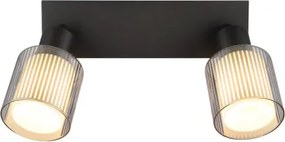 Globo 54456-2 Fali lámpa, matt fekete fém, krómozott/fehér üveg, HxSzxM: 280x80x186 mm, 2xE14 25W 230V izzók nélkül