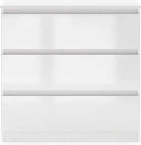 SIMPLE Komoda 80 3S biały/biały połysk
