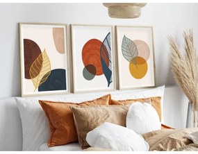 KÉSZLET 3x Kép képkeretben 50x70 cm színes