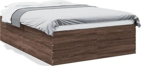 vidaXL barna tölgyszínű szerelt fa ágykeret 120 x 200 cm