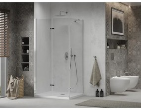Mexen Lima zuhanykabin 120x80cm, 6mm üveg, króm profil - átlátszó üveg + Vékony zuhanytálca - 856-120-080-00-00-4010