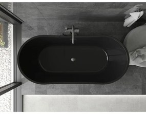 Mexen Montana, szabadon álló kád 170 x 80 cm, fekete, grafit túlfolyó, 52011708070-66