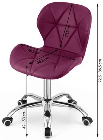 Bordó irodai szék AVOLA műbőrből