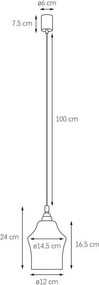 Kaspa LONGIS II WHITE 10876103 Függeszték 1x25W/E27 IP20