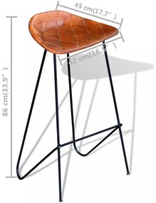 5-részes tömör újrahasznosított fa és valódi bőr bárszett