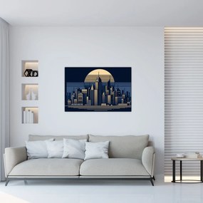 Kép – Geometrikus város (90x60 cm)