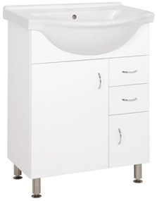 Fürdőszobaszekrény mosdóval Keramia Pro 65,8x85x51,4 cm fehér lesk PRO65DV