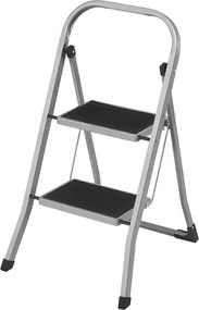 SONGMICS 2 Lépcsős Összecsukható Létrás Fellépő (150 kg Teherbírás), Szürke