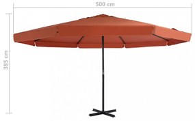 terrakotta kültéri napernyő alumíniumrúddal 500 cm