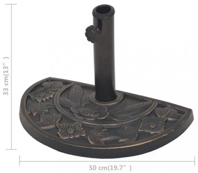 félkör alakú, bronz színű gyanta napernyő talp 9 kg