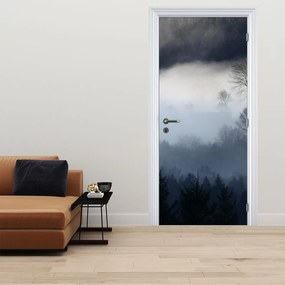 Fotótapéta ajtóra - Köd az erdő felett (95x205cm)