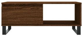 Barna tölgyszínű szerelt fa dohányzóasztal 90x50x36,5 cm