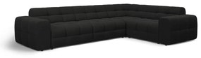 Fekete sarokkanapé (jobb oldali-L alakú) Kendal – Micadoni